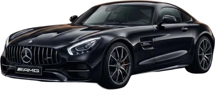 Black sports car ready for service